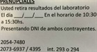 Comprobante para retirar el resultado